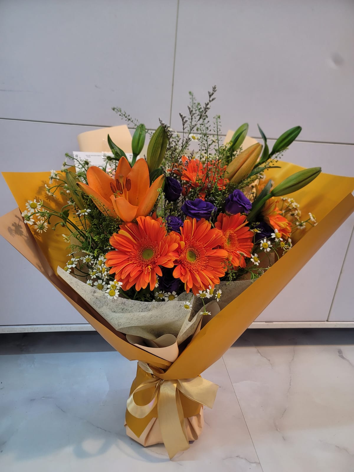 Asiatic and Gerbera Bouquet (Grand size)