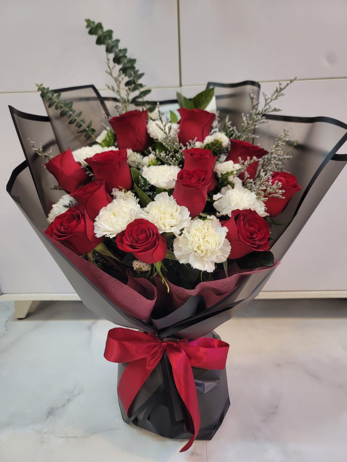 rose and carnation bouquet
