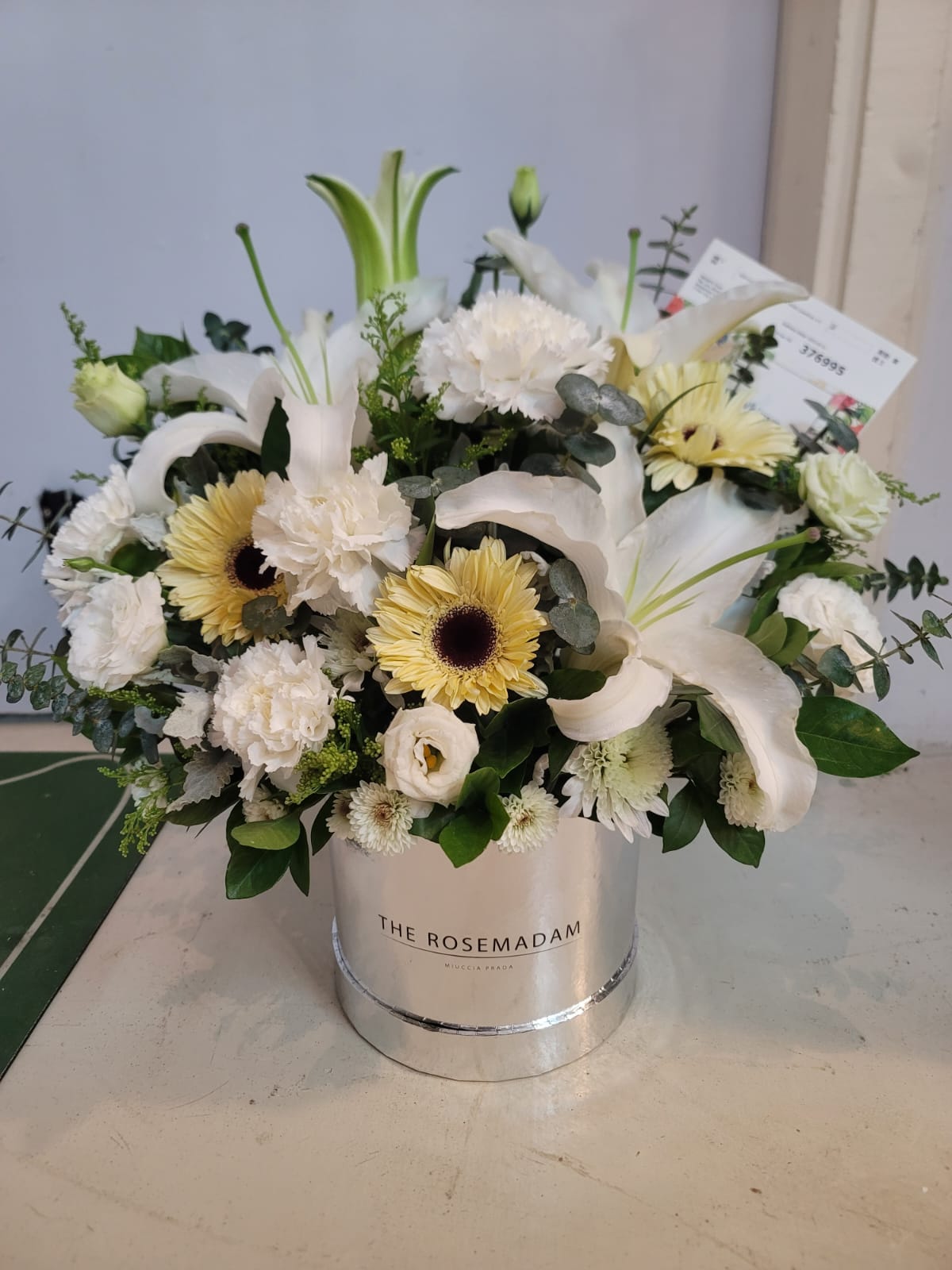 Boxed Oriental and gerbera