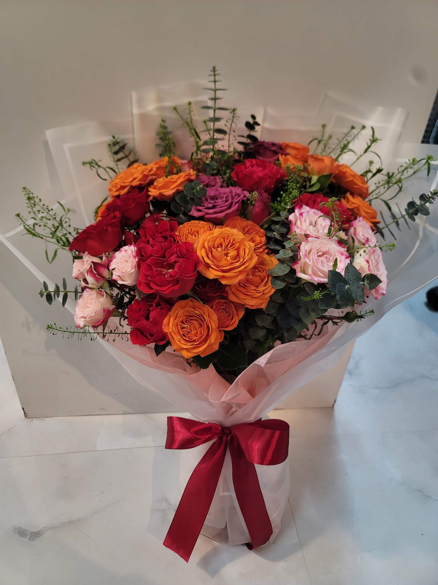 2 Tones Mini Roses Bouquet Grand size