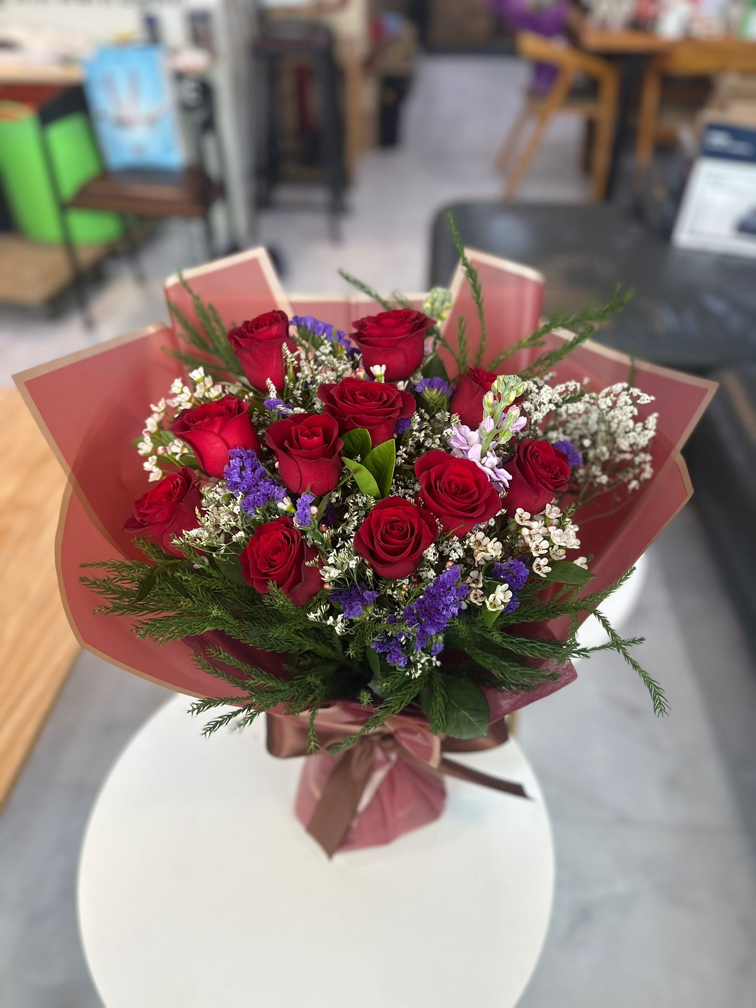 Eleven Roses Bouquet Round Shape
