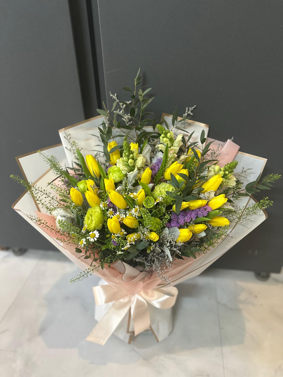 Sunny Yellow Tulips